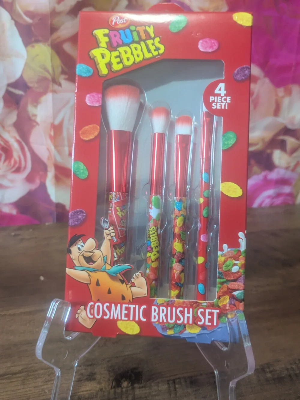Fruity Pebbles Red Cosmetic Brush Set - Ost Licensed 4-Piece